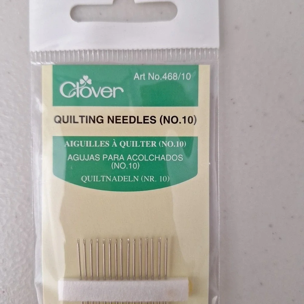 Clover Quilting Needles No. 10 (15 per pack) Art No. 468/10, Set Of 3
